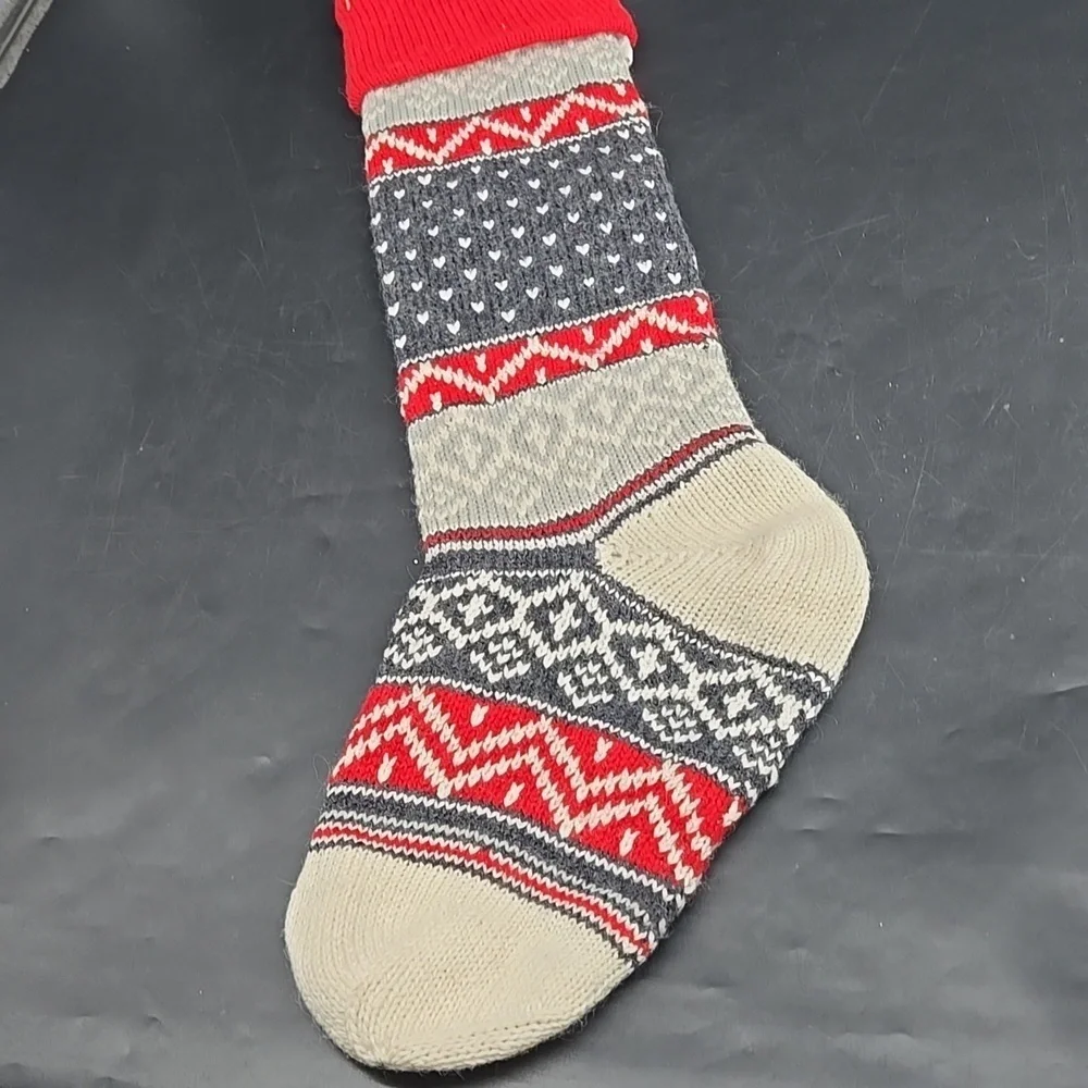 NEW COOPER Pottery Barn Christmas Holiday Stocking Wool Blend Fair Isle